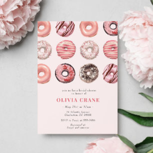Pink Doughnuts and Diamonds Bridal Shower Invitation
