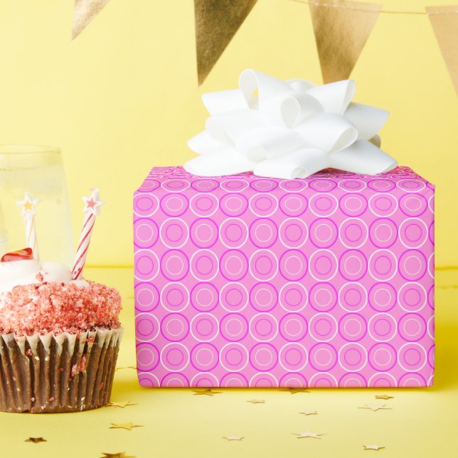 Pink Doughnuts Assorted On Pink Wrapping Paper (Birthday Party)