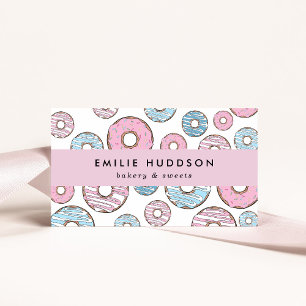 Pink Doughnuts, Blue Doughnuts, Cake Shop, Pastry  Business Card