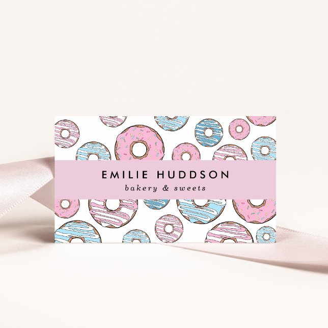 Pink Doughnuts, Blue Doughnuts, Cake Shop, Pastry  Business Card (Creator Uploaded)