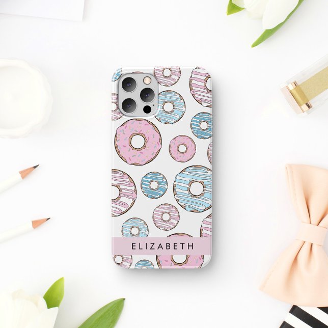 Pink Doughnuts, Blue Doughnuts, Sprinkles, Your Na Case-Mate iPhone Case (Creator Uploaded)