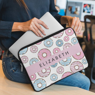 Pink Doughnuts, Blue Doughnuts, Sprinkles, Your Na Laptop Sleeve