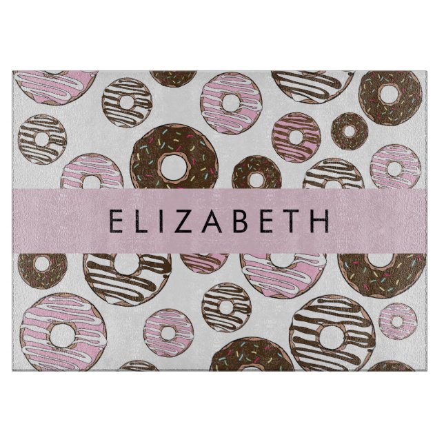 Pink Doughnuts, Brown Doughnuts, Sprinkles, Your N Cutting Board (Front)