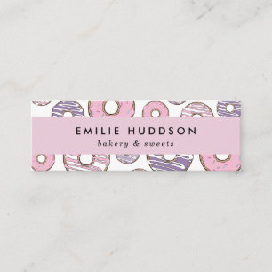Pink Doughnuts, Purple Doughnuts, Cake Shop, Pastr Mini Business Card