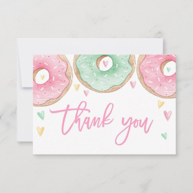 Pink doughnuts thank you card (Front)