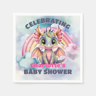 Pink Dragon Baby Shower Napkin