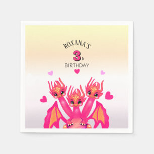 Pink dragon napkin