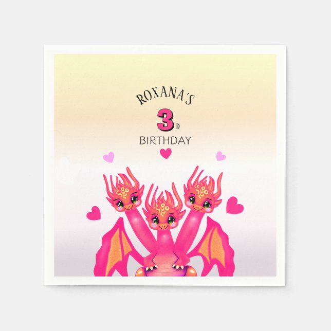 Pink dragon napkin (Front)