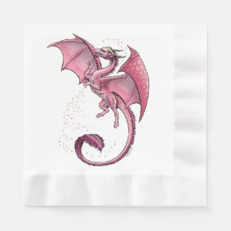 Pink Dragon of Spring Fantasy Art Napkin