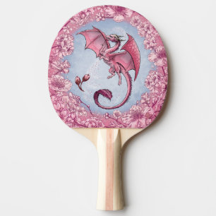 Pink Dragon of Spring Nature Fantasy Art Ping Pong Paddle