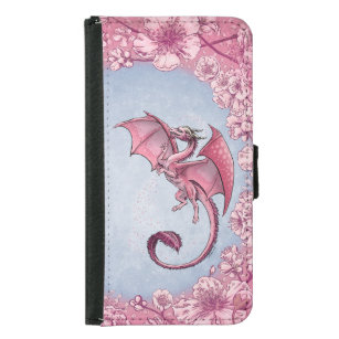 Pink Dragon of Spring Nature Fantasy Art Samsung Galaxy S5 Wallet Case