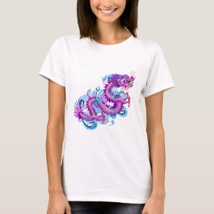 Pink Dragon with Water Splash T-Shirt