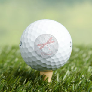 Pink Dragonfly Personalised Golf Balls