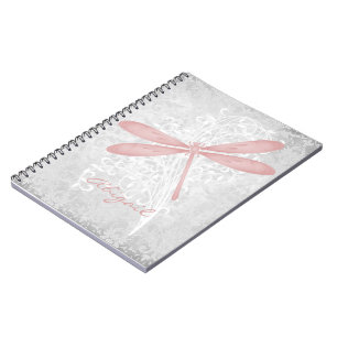 Pink Dragonfly Personalised Notebook