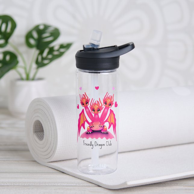 Pink dragons water bottle (Yoga (Rotated))