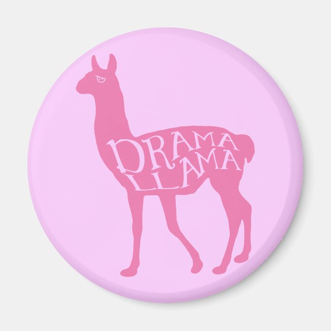 Pink Drama Llama Magnet (Front)