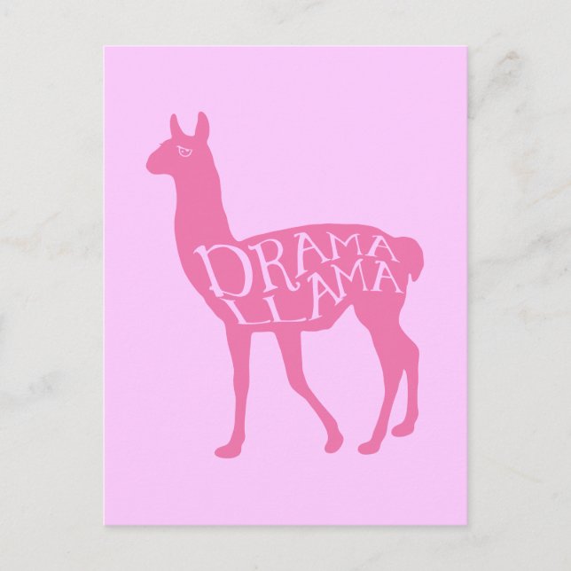 Pink Drama Llama Postcard (Front)