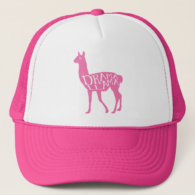 Pink Drama Llama Trucker Hat (Front)