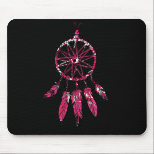 Pink Dreamcatcher Feathers Native American Indian Mouse Pad