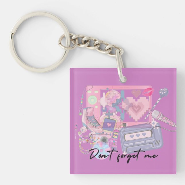 Pink Dreams – Don’t Forget Me Nostalgic Keychain (Front)