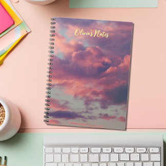 Pink Dreamy Aesthetic Sunset Clouds Notebook