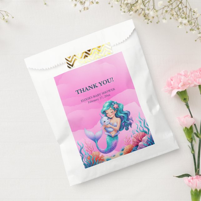 Pink Dreamy Mermaid Under the Sea Baby Shower Favour Bag (Sealed)