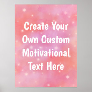Pink Dreamy Stars Custom Motivational Quote Poster