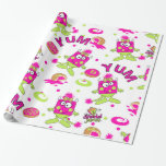 Pink Dreidel Monster Wrapping Paper<br><div class="desc">Our loveable pink dreidel monsters munching on sufganiyot are sure to be a fun wrapping paper for Hannukah this year!</div>