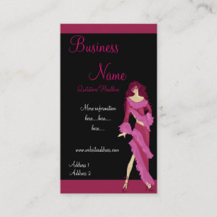Pink Dress Fashion Lady Business Cards