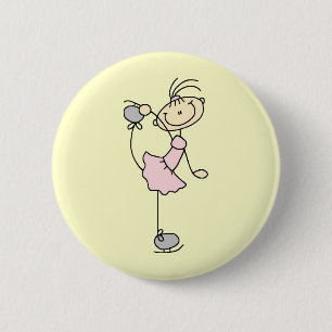 Pink Dress Figure Skater T-shirts and Gifts 6 Cm Round Badge
