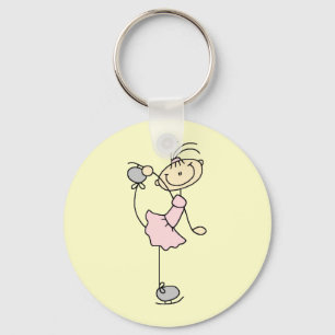 Pink Dress Figure Skater T-shirts and Gifts Key Ring
