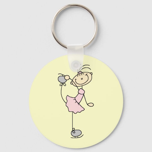 Pink Dress Figure Skater T-shirts and Gifts Key Ring (Front)