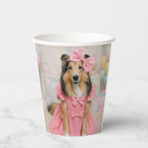 Pink dress sheltie