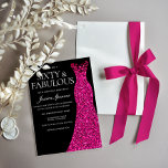 Pink Dress Sixty & Fabulous Black 60th Birthday Invitation<br><div class="desc">Pink Dress Sixty & Fabulous Black 60th Birthday Invitation

See matching collection in our Niche and Nest Store</div>