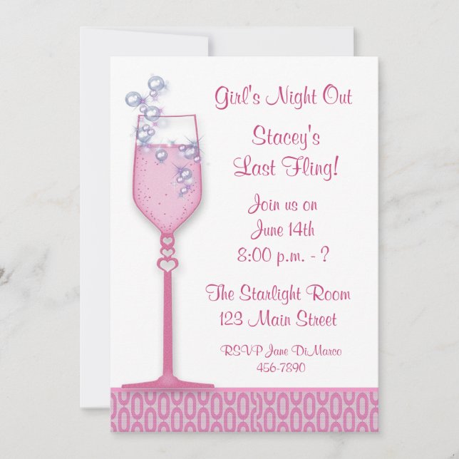 Pink Drink Party Invitation (Front)