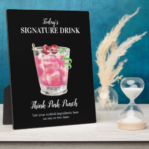 Pink drink • PERSONALIZE this Drink Plaque
