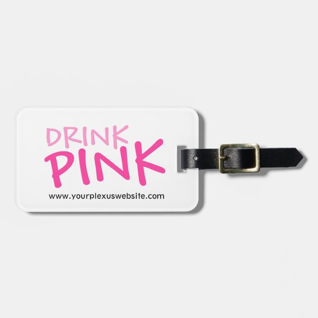 Pink Drink Plexus Slim Luggage Tag (Front Horizontal)