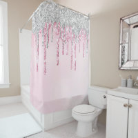 *~* Pink Drip Dripping Silver Magenta GLITTER AP7 