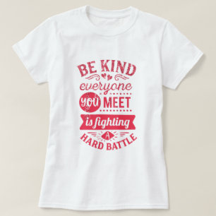 Pink Dripping Glitter Be Kind Inspirational Quote T-Shirt