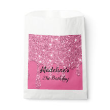 Pink Dripping Glitter Favour Bag