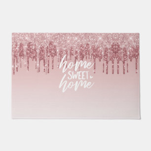 Pink Dripping Glitter   Home Sweet Home Doormat