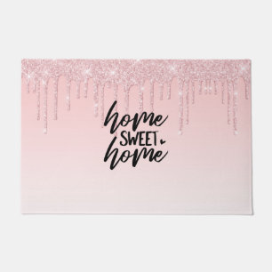 Pink Dripping Glitter   Home Sweet Home Doormat