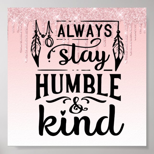 Pink Dripping Glitter Inspirational Quote Poster (Front)