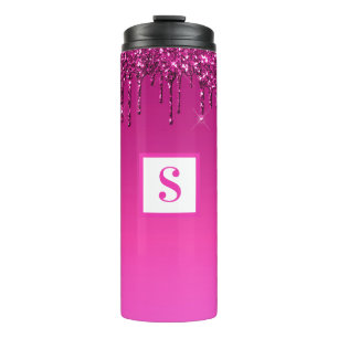 Pink Dripping Glitter Thermal Tumbler