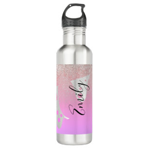 Pink Dripping Sparkles Monogrammed Name    710 Ml Water Bottle