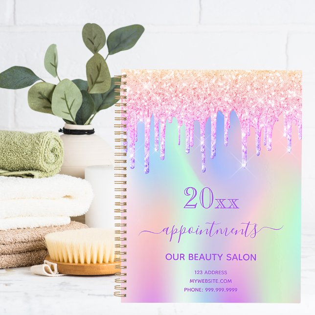 Pink drips holographic beauty salon 2025 planner (Creator Uploaded)