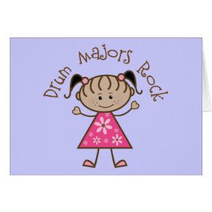 Pink Drum Majors Rock Stick Figure