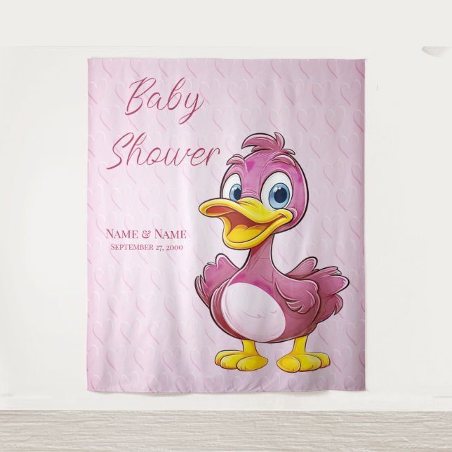 Pink Duck Backdrop Tapestry (Front)