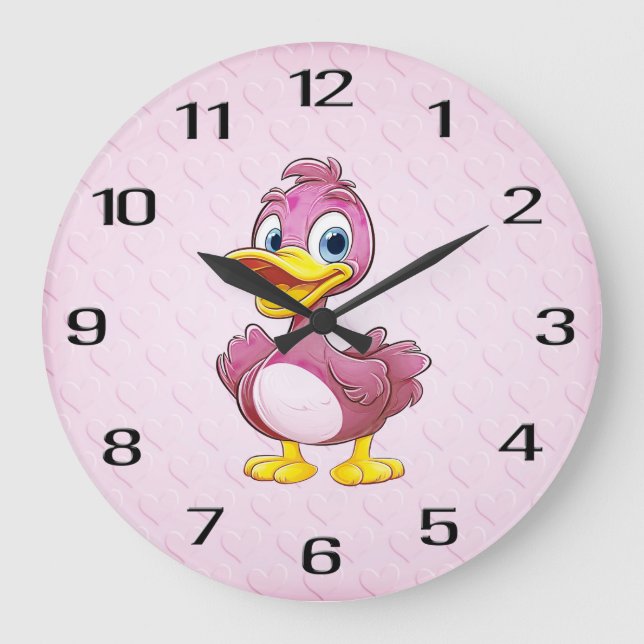 Pink Duck Wall Clock (Front)