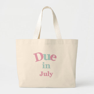 Pink Due in July Large Tote Bag